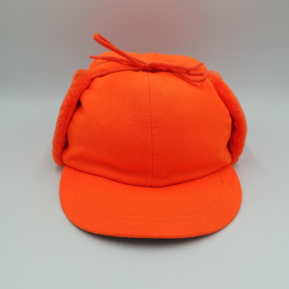 Vintage Thinsulate LiteLoft Blaze Orange Trapper Hat Hunting Ear Flap Cap